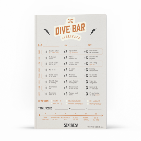 Scoundrel's Field Guide Dive Bar Scorecard Notepad