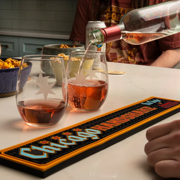 Old Style & Malort - Chicago Handshake Bar Mat - Image 2