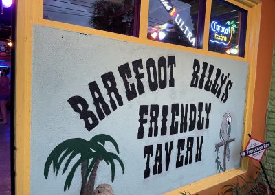 Barefoot Billy's Friendly Tavern - Tampa Dive Bar - Outside Sign