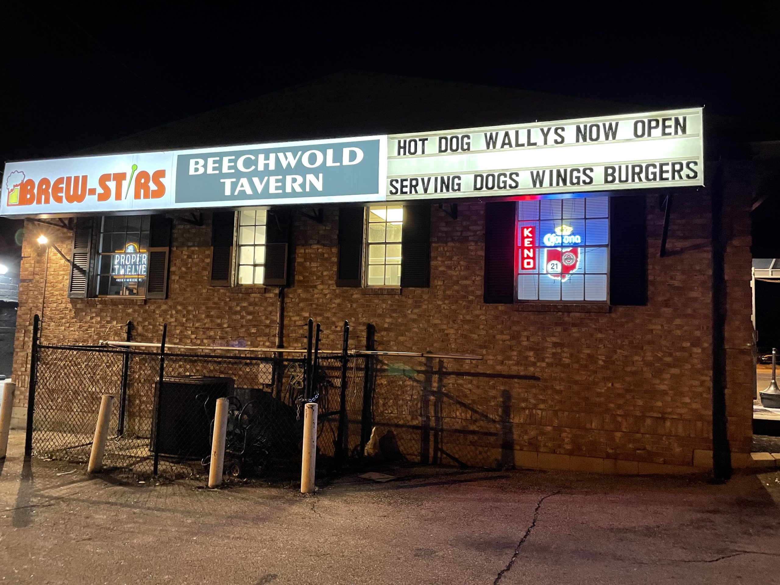 Brew-Stirs Beechwold Tavern - Columbus Dive Bar - Marquee Front Sign