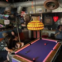 The Grapevine Bar - Dallas Dive Bar - Purple Pool Table
