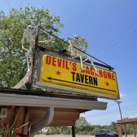 Devil's Backbone Tavern - Texas Dive Bar - Outside Sign