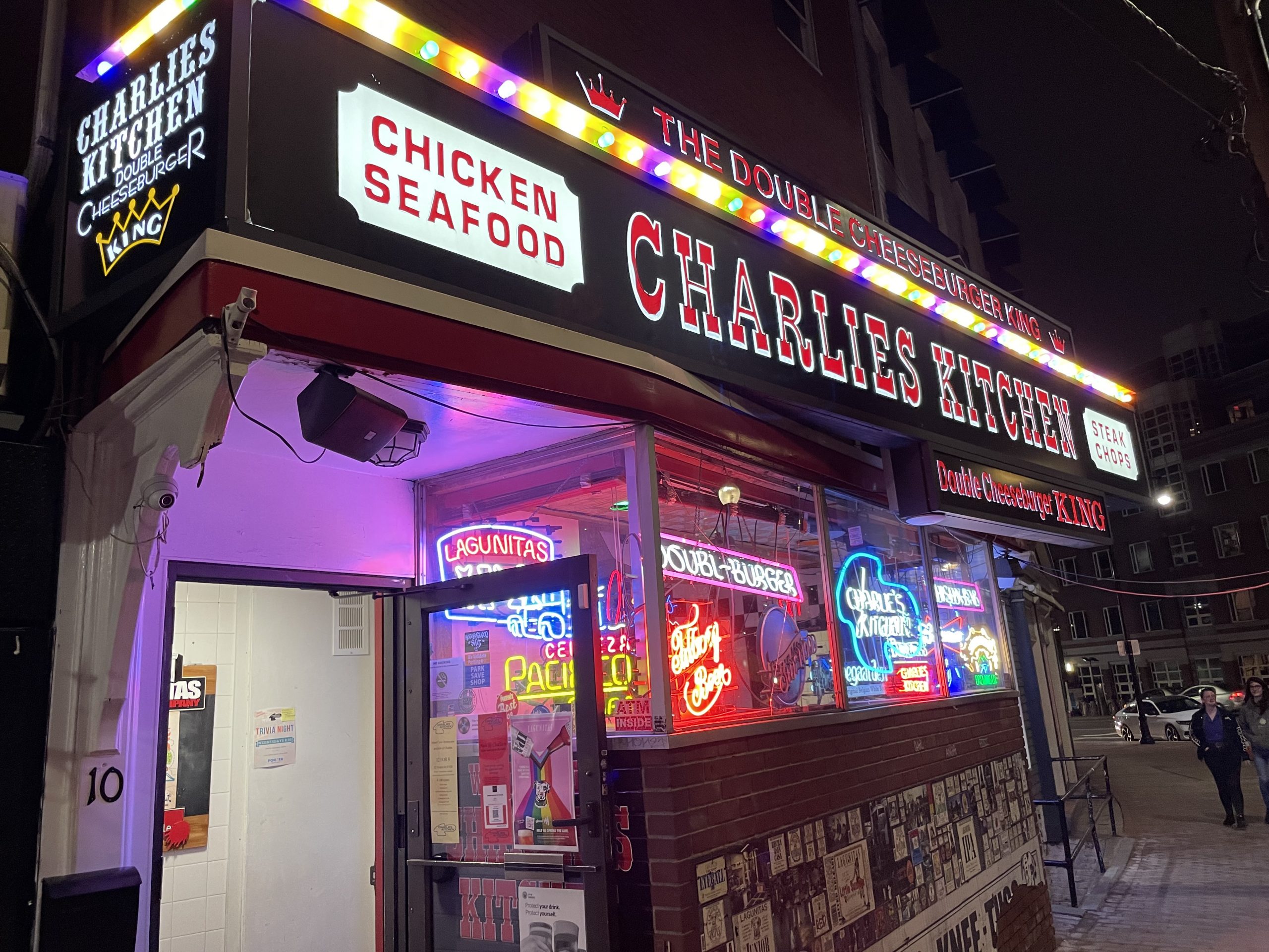 Charlie's Kitchen - Boston Dive Bar Cambridge - Exterior Sign