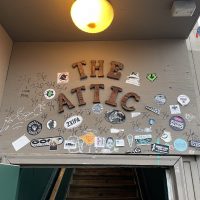 The Attic on Adams - Toledo Dive Bar - Staircase Sign